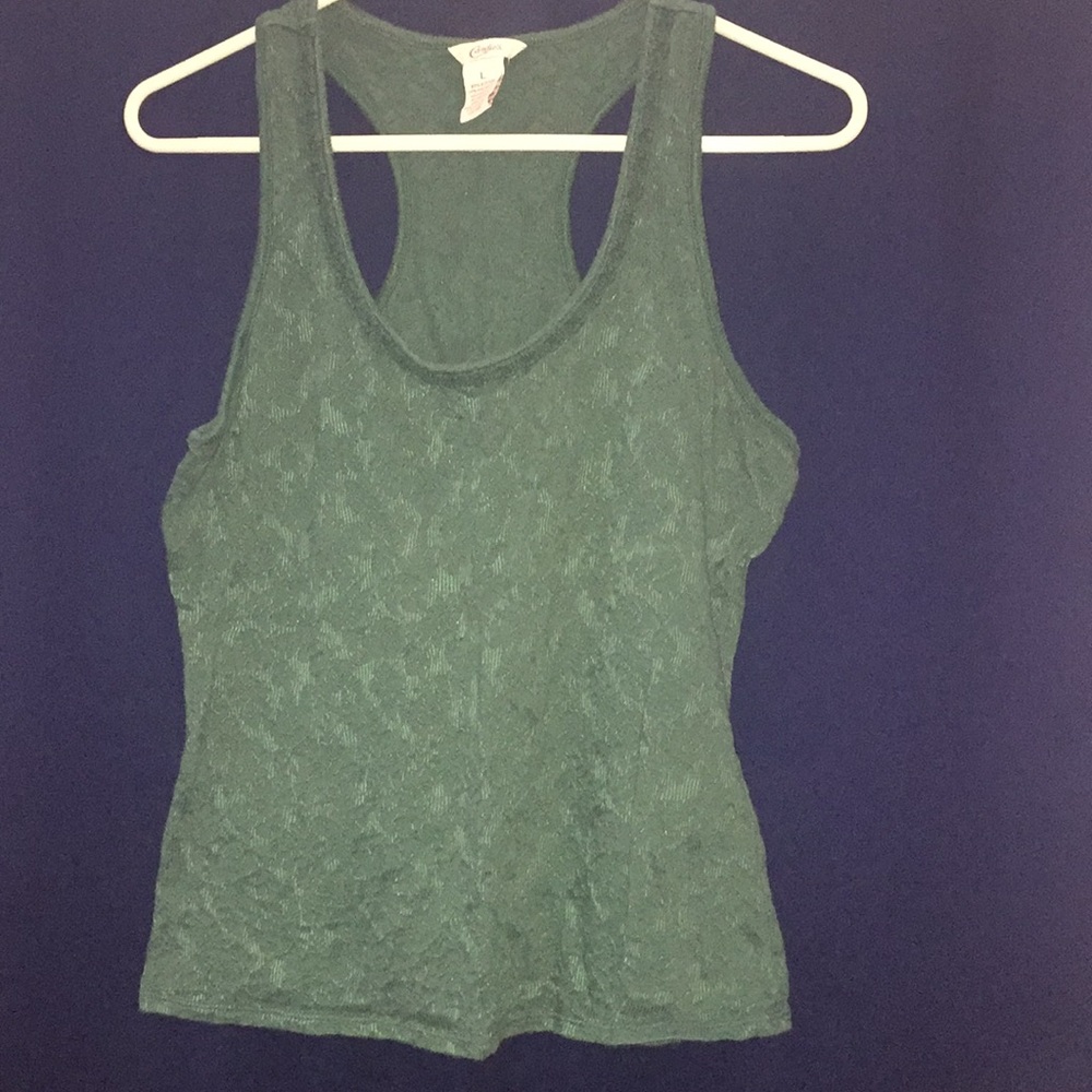 Candie’s Teal Lace Pattern Tank Top L